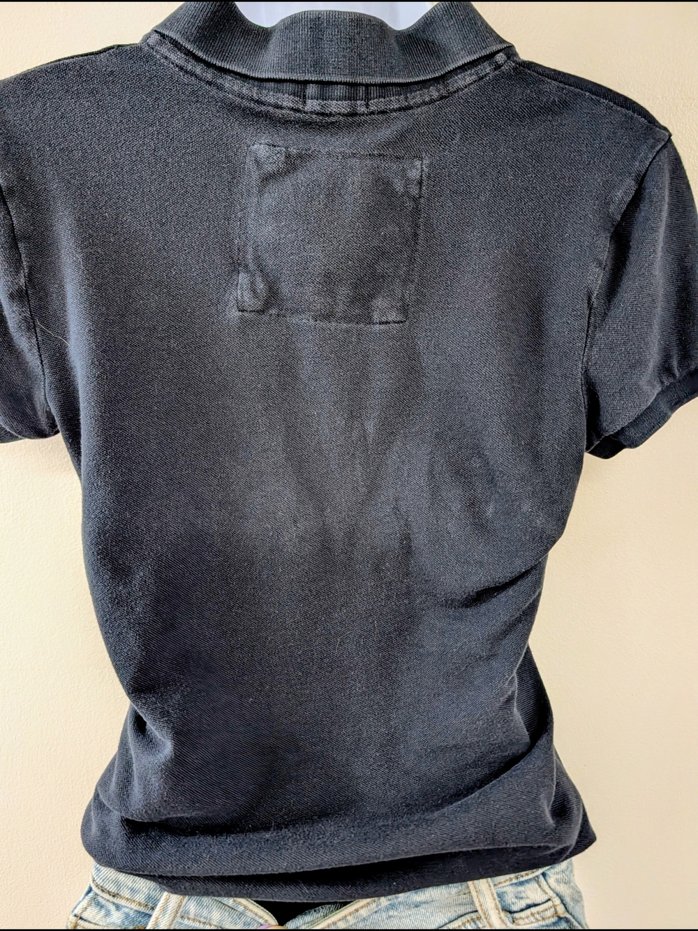 Abercrombie & Fitch Y2K Navy Blue Woman's Prep Polo T - Picture 3 of 4